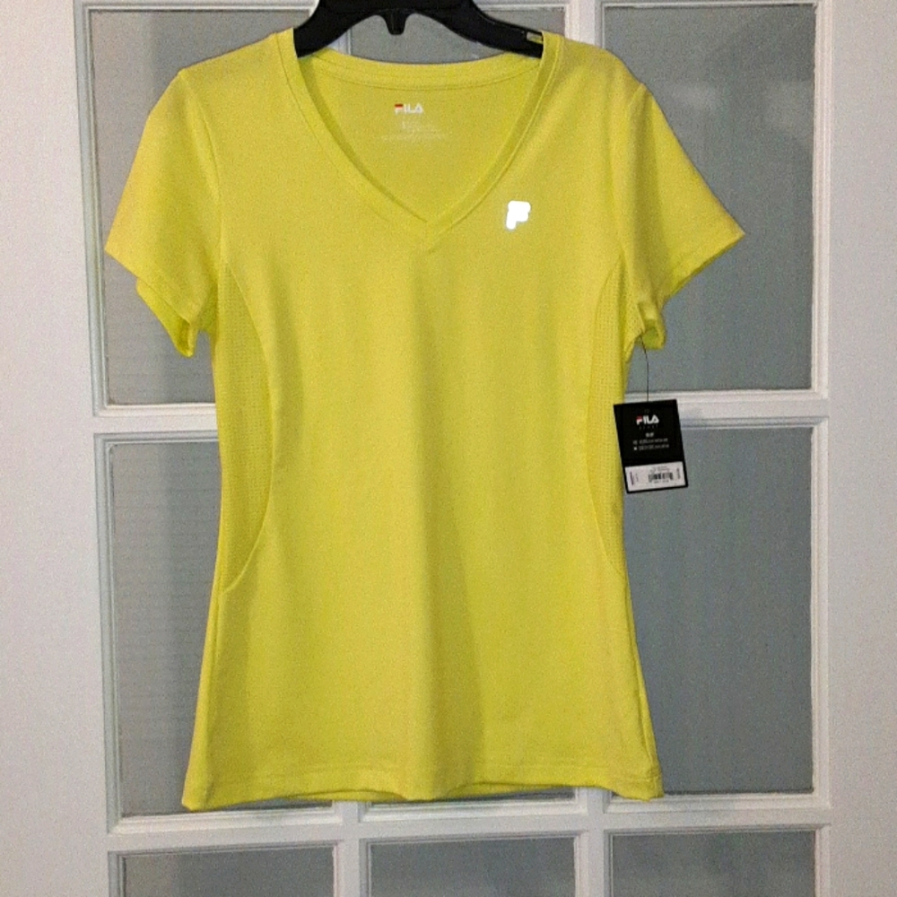 Fila TRU-DRY neon yellow athletic shirt